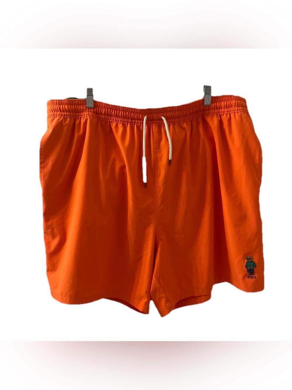 Polo Ralph Lauren Men’s Orange Traveler Polo Bear Mash Lined Swim Trunks 3XB